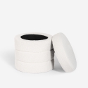 Pouf coffre bouclé design cylindrique pour le salon Mugi Catalogue