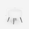 Pouf repose-pieds de salon en teddy bouclé blanc pieds noirs Belix Remises