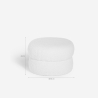 Pouf repose-pied pour salon en tissu teddy bouclé Raion Caractéristiques