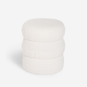 Pouf repose-pieds en teddy bouclé design moderne cylindrique Okami Réductions