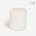 Pouf repose-pieds en teddy bouclé design moderne cylindrique Okami Promotion