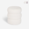 Pouf repose-pieds en teddy bouclé design moderne cylindrique Okami Promotion