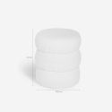 Pouf repose-pieds en teddy bouclé design moderne cylindrique Okami Caractéristiques