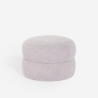 Pouf repose-pied pour salon en tissu teddy bouclé Raion Réductions