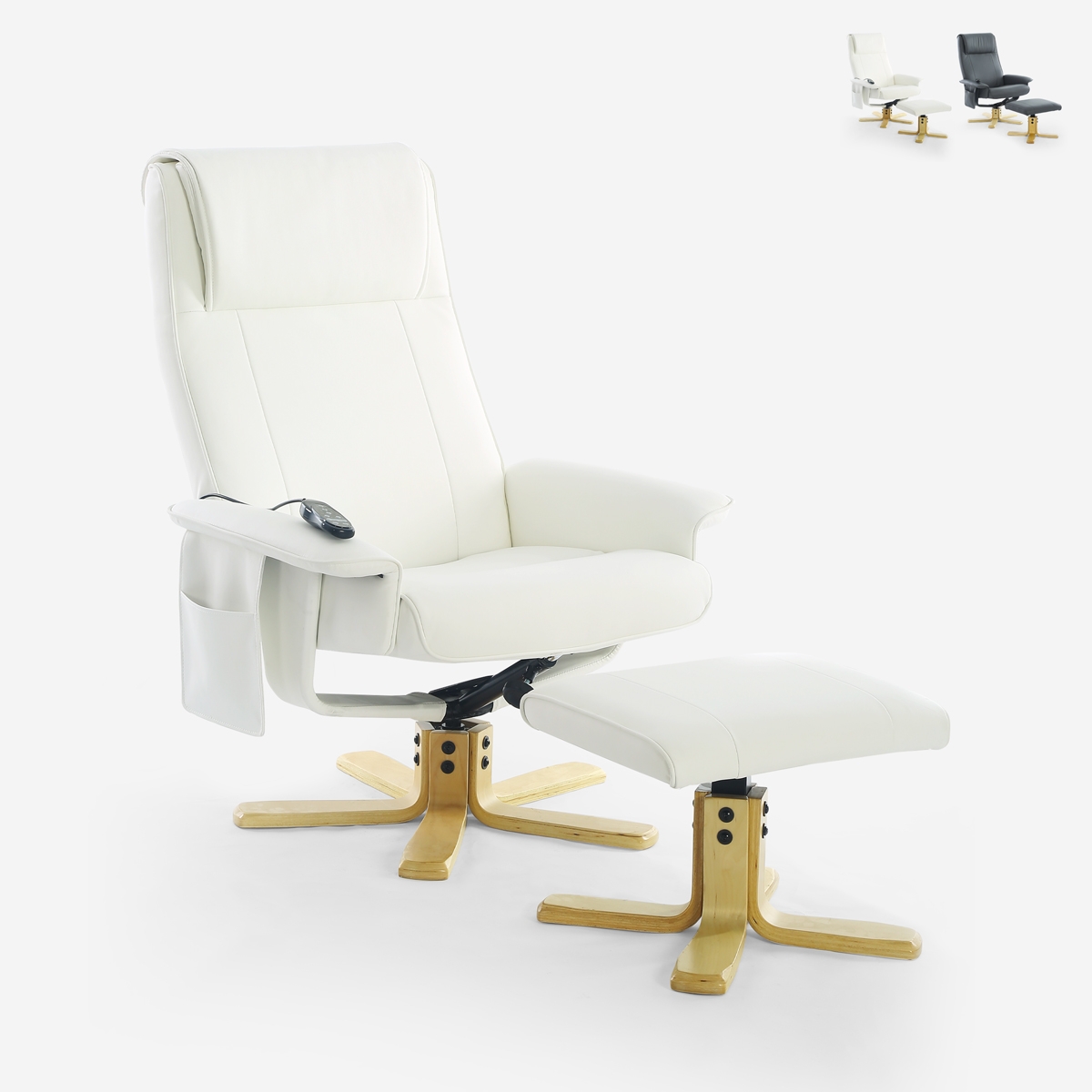 Fauteuil de massage relaxant et chauffant avec repose-pieds Myron Promotion Fauteuil de massage relaxant et chauffant avec repose-pieds Myron Promotion