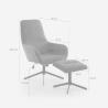 Fauteuil relax ergonomique en tissu gris avec repose-pieds Asher Catalogue