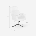 Fauteuil avec repose-pieds en bouclé blanc pour salon bureau Shiro Choix