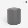 Pouf repose-pieds design cylindre en similicuir blanc gris Hebi Offre