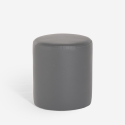 Pouf repose-pieds design cylindre en similicuir blanc gris Hebi Modèle