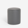 Pouf repose-pieds design cylindre en similicuir blanc gris Hebi Modèle
