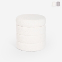 Pouf coffre bouclé design cylindrique pour le salon Mugi Promotion