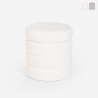 Pouf coffre bouclé design cylindrique pour le salon Mugi Promotion