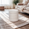 Pouf coffre bouclé design cylindrique pour le salon Mugi Offre