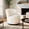 Fauteuil moderne pivotant en tissu bouclé pour salon Yammy Offre