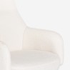 Fauteuil avec repose-pieds en bouclé blanc pour salon bureau Shiro Réductions