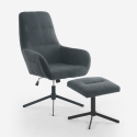 Fauteuil relax ergonomique en tissu gris avec repose-pieds Asher Offre