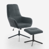 Fauteuil relax ergonomique en tissu gris avec repose-pieds Asher Offre