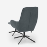 Fauteuil relax ergonomique en tissu gris avec repose-pieds Asher Remises