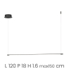 Lampe suspendue avec barre LED en métal 120 cm Genius L Réductions