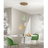 Suspension multicolore en verre et métal à 3 lumières Juis XL Vente