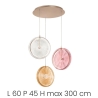 Suspension Jokey XL multicolore en verre et métal à 3 lumières Offre