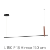 Suspension LED 150 cm en métal noir Regoli L Remises