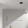 Suspension LED en métal noir 120 cm Regoli S Vente