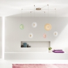 Suspension Candy Spider 3 lumières LED en verre et métal multicolore Vente