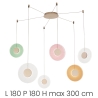 Suspension Candy Spider 3 lumières LED en verre et métal multicolore Offre