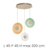 Suspension avec 3 lampes LED en verre et métal multicolore Candy XL Offre