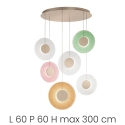 Suspension Candy XXL multicolore en verre et métal avec 6 LED Offre