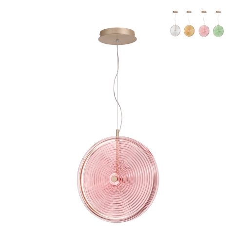 Suspension LED Ø45cm en verre et métal Jokey L Promotion