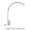 Lampadaire arc en métal avec LED H215cm Biblio M Catalogue