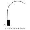 Lampadaire arqué en métal avec LED H215cm Biblio Catalogue