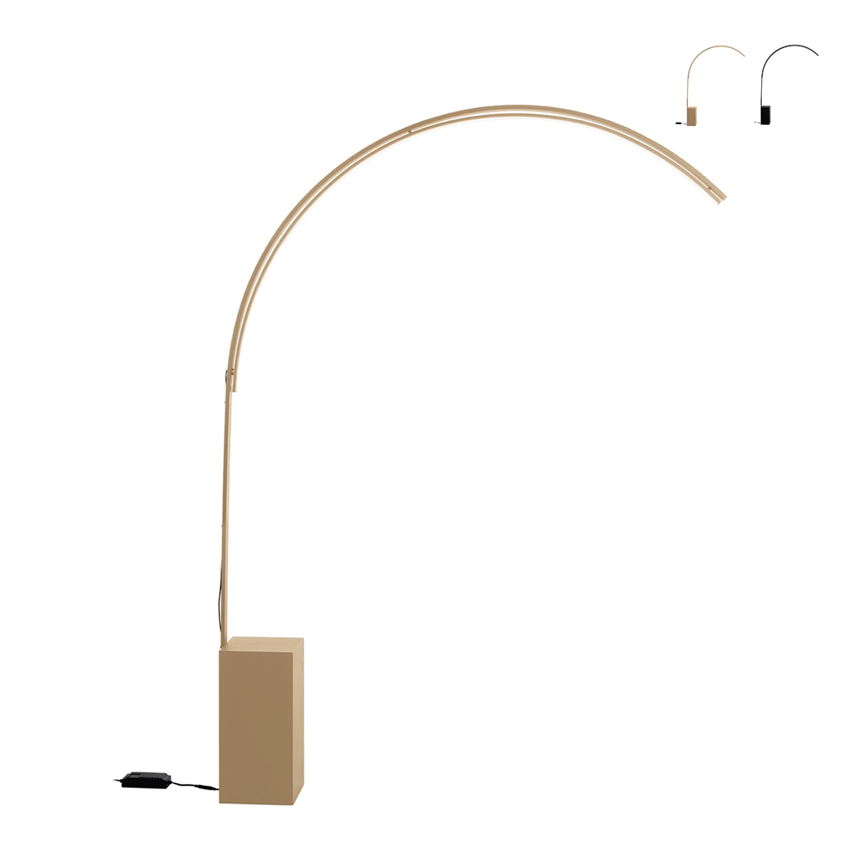 Lampadaire arqué en métal avec LED H215cm Biblio Vente