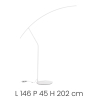 Lampe de sol LED dimmable H202cm en métal Folaga Dimensions