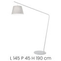 Lampe sur pied avec abat-jour en tissu H190cm Velvet Caractéristiques