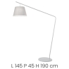 Lampe sur pied avec abat-jour en tissu H190cm Velvet Caractéristiques
