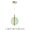 Suspension en verre et métal Ø30cm Juis S 