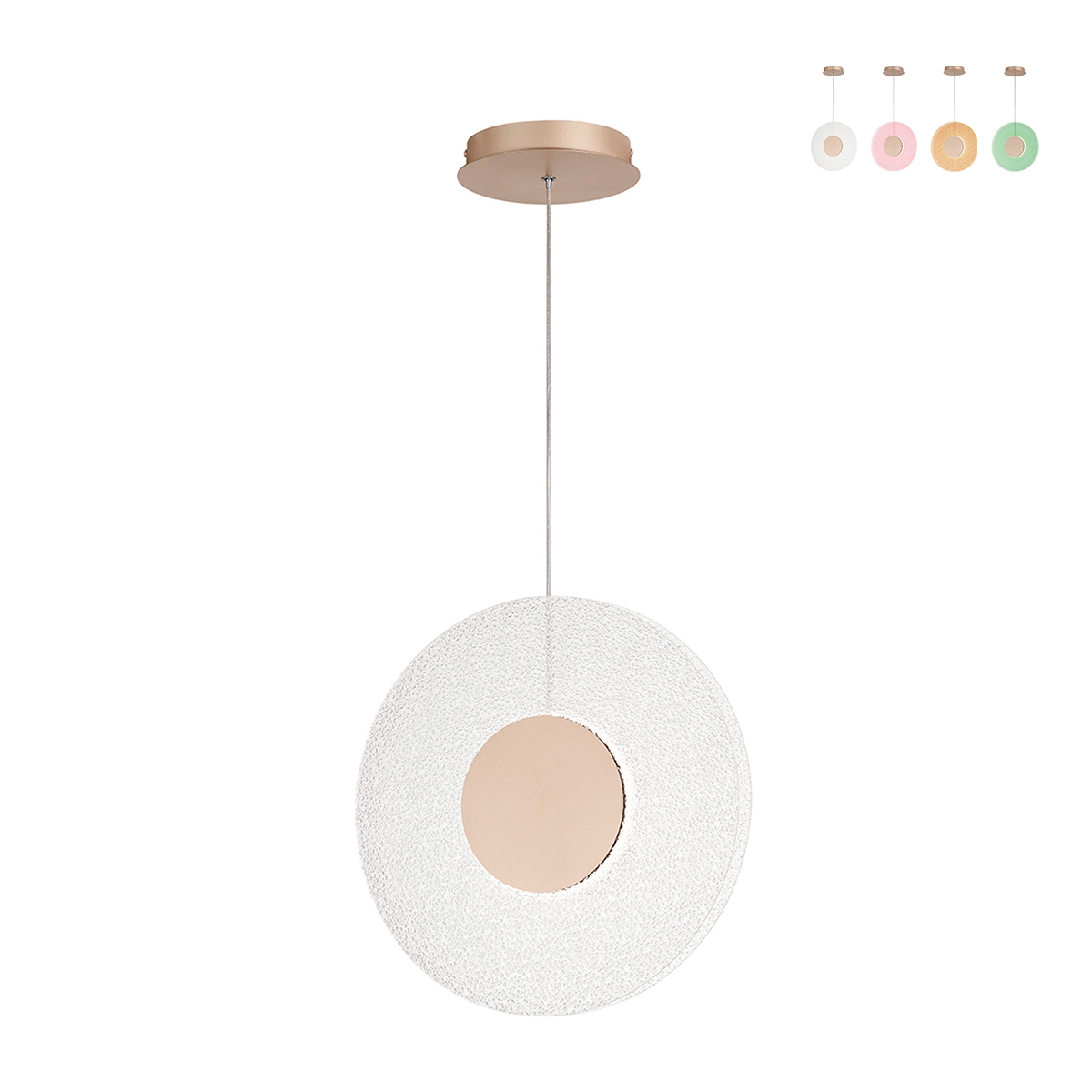 Suspension LED Ø45cm avec verre graniglia Candy Offre Suspension LED Ø45cm avec verre graniglia Candy Offre