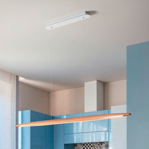 Suspension moderne en bois à LED pour cuisine et salon Ribot-S Promotion