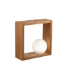 Lampe LED de table design en bois avec abat-jour sphérique en verre Kark Réductions