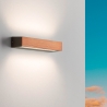 Applique murale extérieure LED en bois de teck et verre Hazel Promotion