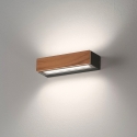 Applique murale extérieure LED en bois de teck et verre Hazel Vente