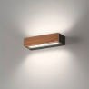 Applique murale extérieure LED en bois de teck et verre Hazel Vente