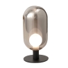 Lampe de table LED en verre fumé et métal noir style vintage Gubbio Offre