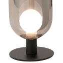 Lampe de table LED en verre fumé et métal noir style vintage Gubbio Remises