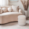 Pouf repose-pieds en teddy bouclé design moderne cylindrique Okami Offre