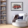 Tableau vintage collage effet 3D 70x50cm camionnette années 60-70 Arti Vente