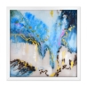 Tableau abstrait sur plexiglas 64x64cm peinture moderne cadre blanc Lazur Offre